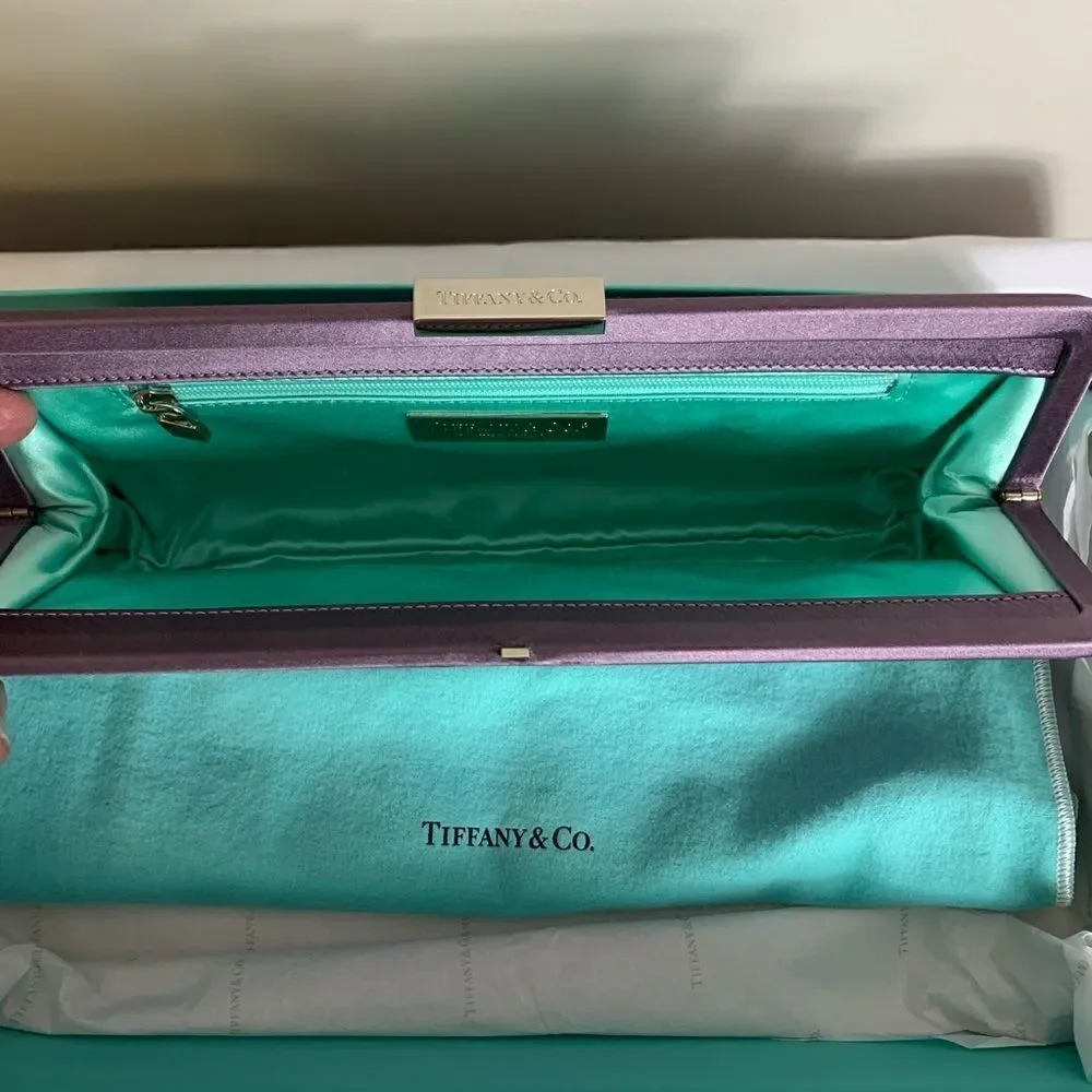 Tiffany & Co. Holly Satin Clutch - Purple - New